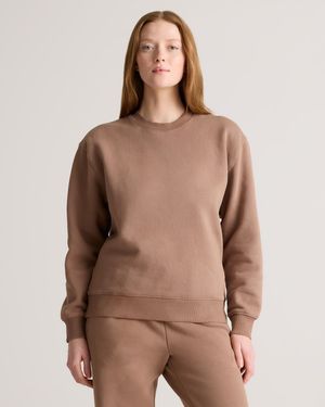 Quince Organic Heavyweight Fleece Crew, Organic Cotton - Brown