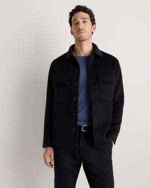 Quince 100% Mongolian Cashmere Double-Faced Shirt Jacket - Black