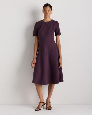Quince Ultra-Stretch Ponte Short Sleeve Midi Dress, Rayon - Purple