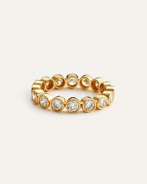 Quince 14K Lab Grown Diamond Round Bezel Eternity Band Rings 2Ctw - Metallic
