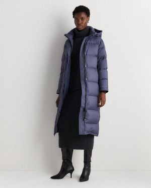 Quince Responsible Down Long Puffer Jacket, Recycled Polyester - Blue