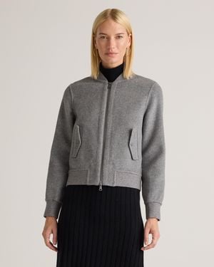 Quince Double-Faced Merino Wool Bomber Jacket - Gray