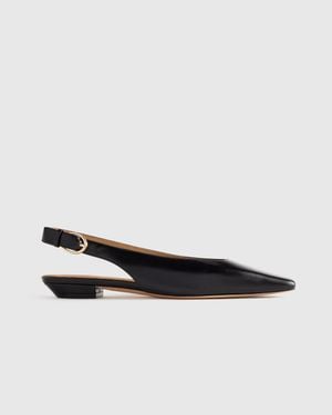Quince Italian Leather Slingback Flat - White