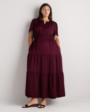 Quince Washable Stretch Silk Tiered Maxi Dress
