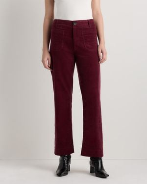 Quince Organic Stretch Corduroy Cropped Wide Leg Pants, Organic Cotton - Red