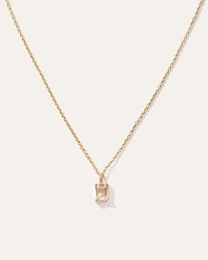 Quince Emerald Cut Topaz Sol Pendant Necklace - Metallic