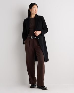 Quince Wool Cashmere Classic Single-Breasted Coat - Black