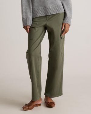 Quince Organic Stretch Cotton Twill Cargo Pants, Organic Cotton - Green