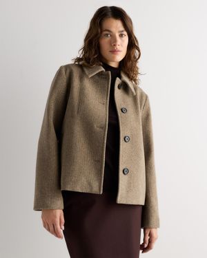 Quince Wool Cashmere Short Coat - Brown