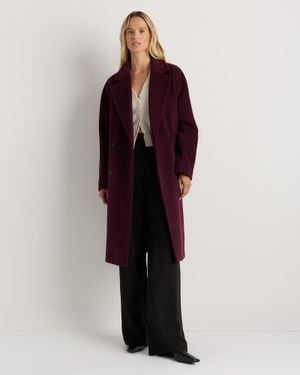 Quince Wool Cashmere Double-Breasted Slouch Coat - Red