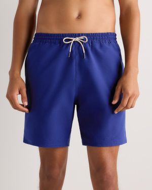 Quince Seersucker Swim Trunks 7 Inch - Blue