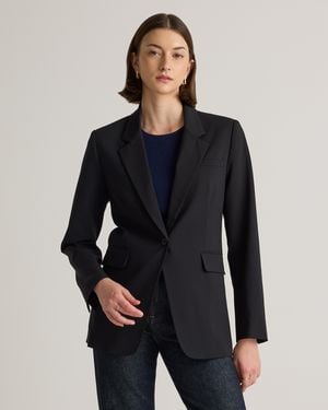 Quince Italian Wool Long Blazer - Blue