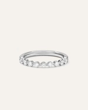 Quince - White Label Quince Lab Grown Diamond Single Shared Prong Halfway Band Rings - Natural