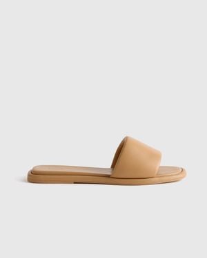 Quince Italian Leather Slide Sandal - White