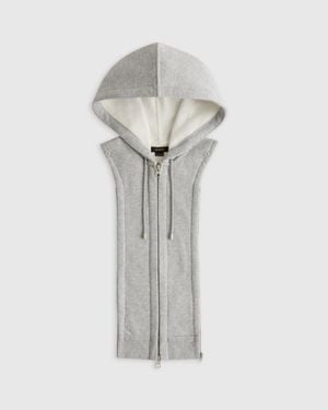 Quince Organic Heavyweight Fleece Hoodie Blazer Insert, Organic Cotton - Blue