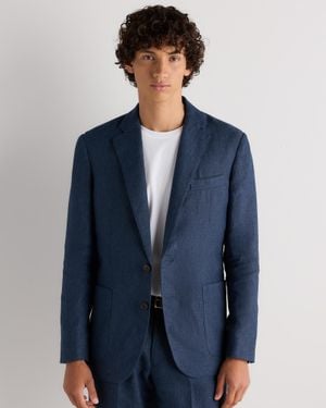 Quince 100% European Linen Tailored Blazer - Blue