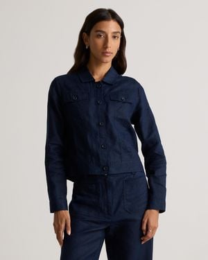 Quince 100% European Linen Jacket - Blue
