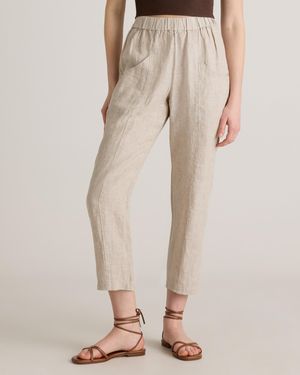 Quince 100% European Linen Tapered Ankle Pants - Natural