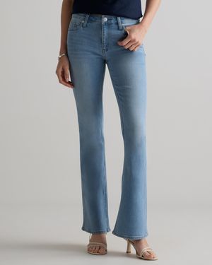 Quince Luna Stretch Flare Jeans, Organic Cotton - Blue