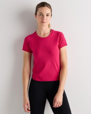 Quince Seamless Waist-Length Tee, Nylon - Red