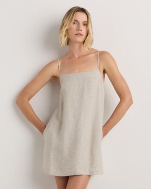 Quince 100% European Linen Mini Skort Dress - Natural