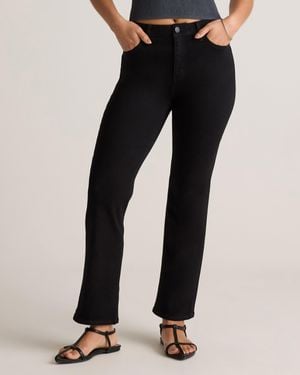 Quince Bella Stretch Kick Flare Jeans, Organic Cotton - Black