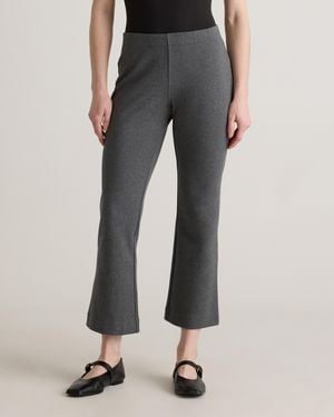 Quince Double Knit Kick Flare Pants, Organic Cotton - Black