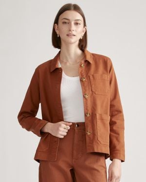 Quince Organic Comfort Stretch Chore Jacket, Organic Cotton - Brown