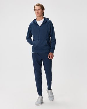 Quince Flowknit Performance Half-Zip Hoodie, Recycled Polyester - Blue