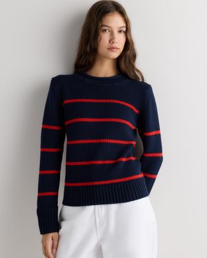 Quince Roll Neck Sweater, Organic Cotton - Blue