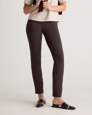 Quince Ultra-Stretch Ponte Straight Leg Pants, Rayon - Brown