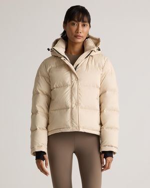 Quince Responsible Down Cropped Puffer Jacket, Recycled Polyester - Natural