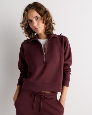 Quince Cloudcomfort Half Zip Sweatshirt, Tencel - Purple