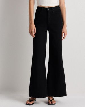 Quince Bella Stretch Palazzo Jeans, Organic Cotton - Black