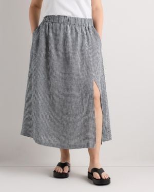 Quince 100% European Linen Maxi Skirt - Gray