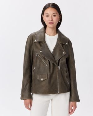 Quince Oversized Biker Jacket, Leather - Brown