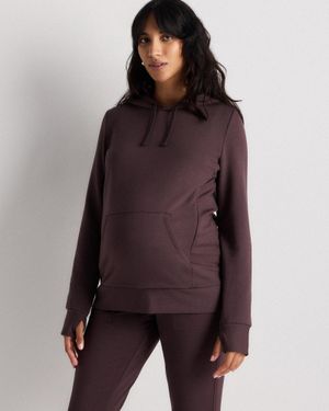 Quince Supersoft Fleece Maternity & Nursing Hoodie, Lenzing Modal - Brown