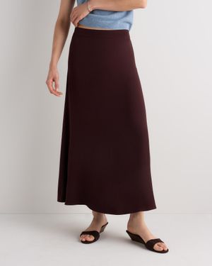 Quince Lightweight Crepe Slip Skirt, Recycled Polyester - Purple