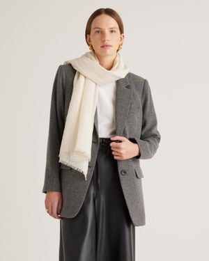 Quince Lightweight Linen Silk Cashmere Scarf - Gray