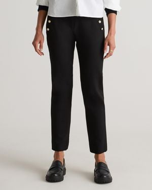 Quince Ultra-Stretch Ponte Straight Leg Mariner Pants, Rayon - Black