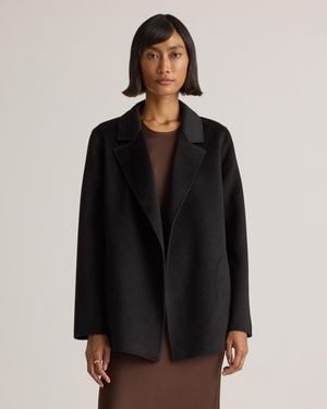 Quince Cashmere Double-Faced Open Blazer - Black