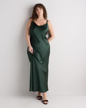 Quince Maxi Slip Dress, Silk - Green