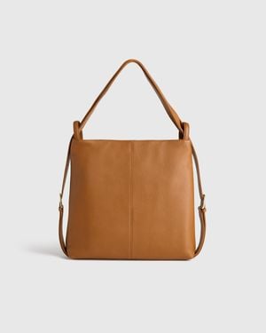 Quince Maeve Convertible Backpack, Italian Leather - Brown