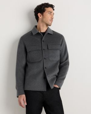 Quince 100% Mongolian Cashmere Double-Faced Shirt Jacket - Gray