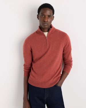 Quince Mongolian Cashmere Quarter Zip Sweater - Red