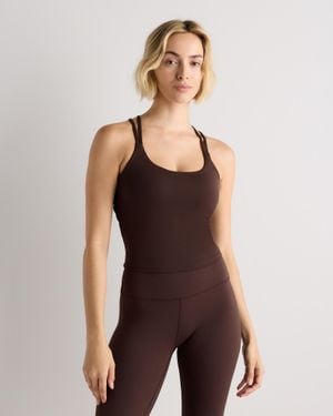 Quince Ultra-Form Strappy Bra Tank Top, Nylon/Spandex - Brown