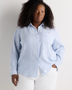 Quince Gauze Long Sleeve Shirt, Organic Cotton - Blue