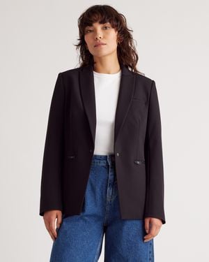 Quince Scuba Single-Breasted Convertible Blazer, Nylon - Blue