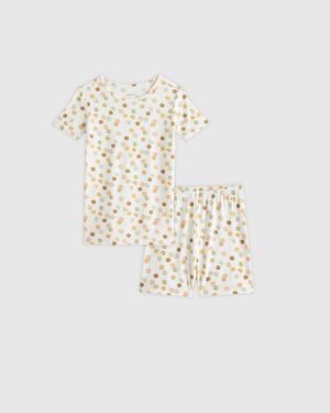 Quince Bamboo Short Sleeve And Shorts Pajama Set - White