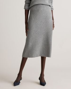 Quince Mongolian Cashmere Midi Skirt - Gray